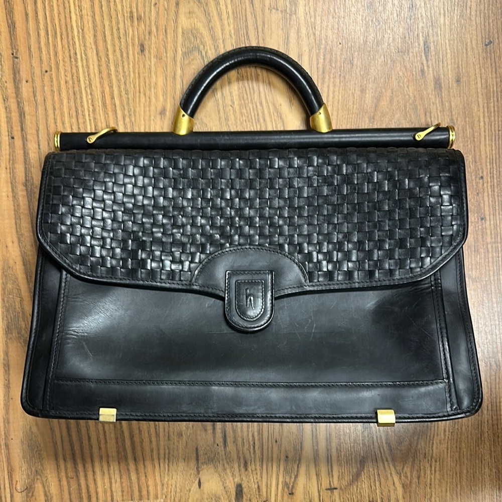 Sophisticated Black Textured Briefcase